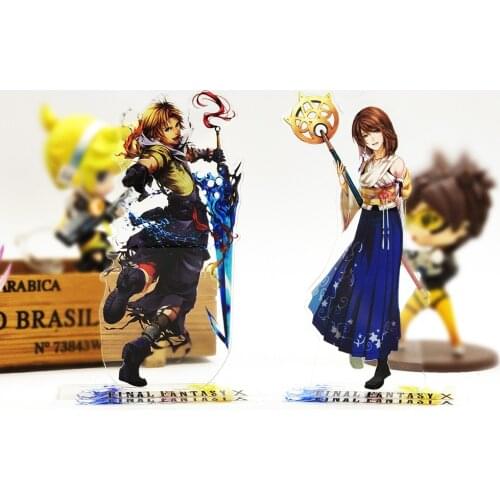Love Thank you F Fantasy FF10 X 10 Tidus Yuna acrylic stand figure model plate holder cake topper anime video game cool