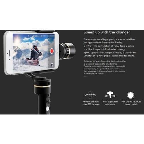Feiyu G4 Pro 3-axis 360 degree Limitless Brushless Handheld Smartphone Stabllizer Gimbal
