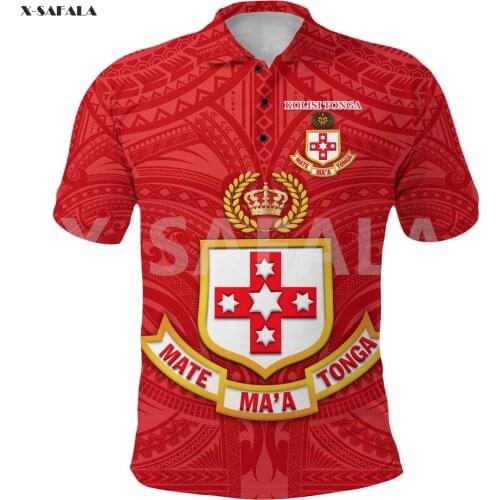 New Zealand Maori Kolisi Tonga 3D Over Printed Polo Shirt Men Women Unisex Thin Collar Short Sleeve Street Wear Casual Tee
