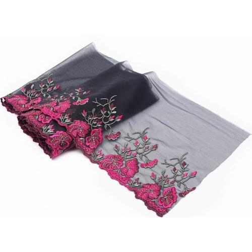 2y/lot Rose Exquisite Embroidered Lace Mesh Trim Lace Fabric Quality Lacer Ribbon DIY Craft&Sewing Dress Clothing Accessor