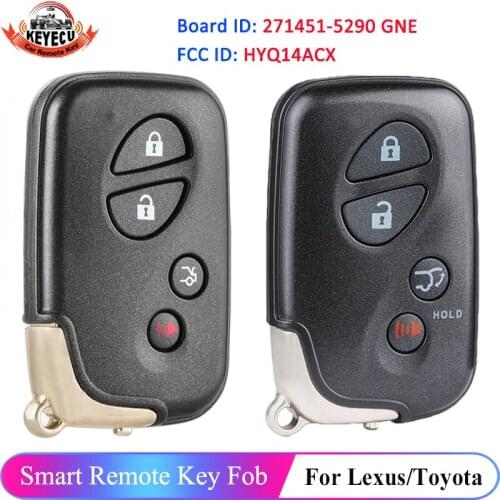 KEYECU HYQ14ACX 271451-5290 GNE Keyless Car Remote Key 312MHz 314.3MHz 433MHz for Lexus RX350 RX450 RX450h GS LS CT ES 2006-2017