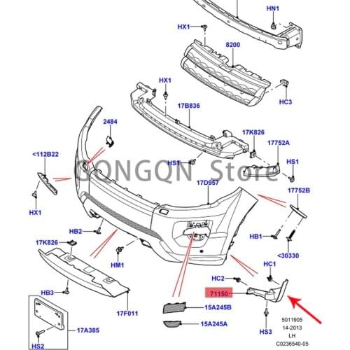 CAR Aurora front bumper wheel arch bracket 2012-2021lan dro ve rra nge rov ere voq ue bumper trim, wheel arch bracket, bumper fi