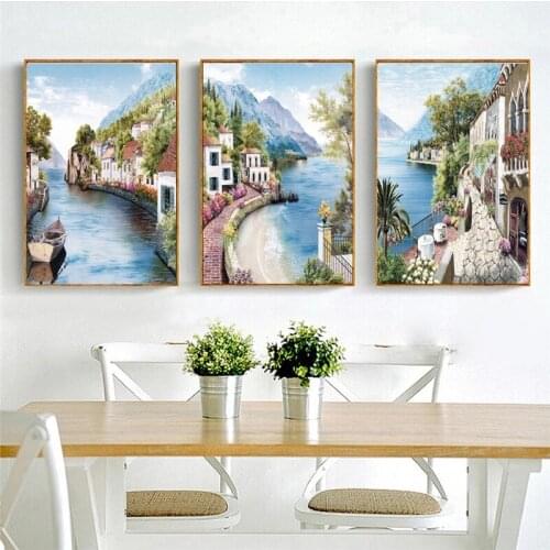 Wall Art Abstract Beautiful Scenery Watercolor Paintings Nordic Canvas Posters Prints Living Room Bedroom Corridor Decoration