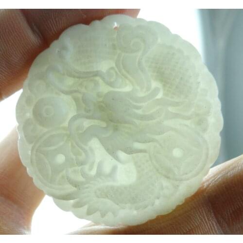 Natural stone Quartz crystal Chinese hand-carved statue of Dragon amulet pendant for diy jewelry making Necklace Accessories S45