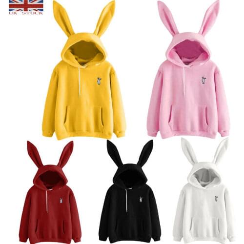 2020 New Fashion Cute Women Ladies Smart Bunny Rabbit Ears Hoodie Hoody Sweatshirt Pullover Sweater Jumper