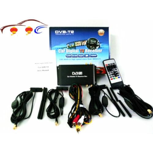 2019 New 180-200Km/H DVB-T2 FM 4 Antenna 4 Chip FM DVB T2 Vehicle USB HDTV Receptor For Germany