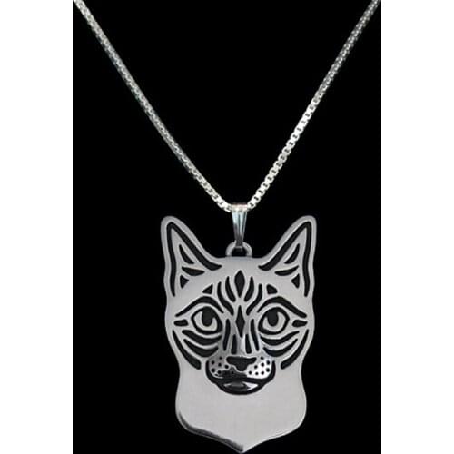 New Romantic Gold Silver Color Siamese Cat Pendant Necklace with black enamel Hunger Games Necklace Women Best Friend Choker