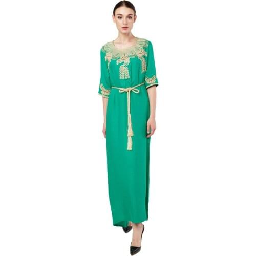 Ramadan Turkey India Muslim Dress Lace-up Abaya Duabi Arabic Vestidos Moroccon Kaftan Islamic Clothing Jilbab Gown Robe 2021