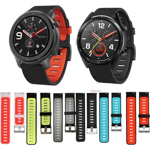 22mm Silicone Watch Band For Huami AMAZFIT GTR 47mm Sport Wrist Strap For Xiaomi Huami Amazfit 2/2S Strap for watch Wristband