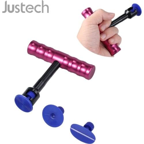 Justech Car T-Bar With Glue Pads Kit Car Body Panel Paintless Dent Removal Repair Lifter Tool 1 Pcs Lifter +18 Pcs Puller Tabs