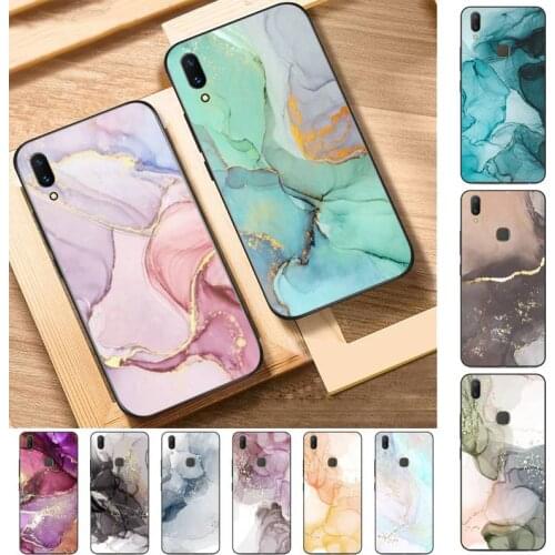 TOPLBPCS Vintage Marble Phone Case for Vivo Y91C Y11 17 19 17 67 81 Oppo A9 2020 Realme c3