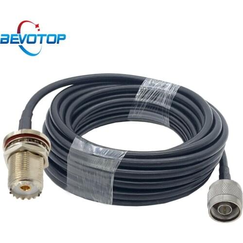 Waterproof UHF Female S0239 Jack to N Male Plug Adapter RG58 Pigtail Cable Jumper 50 Ohm Antenna Extension Cord Coaxial Jumper