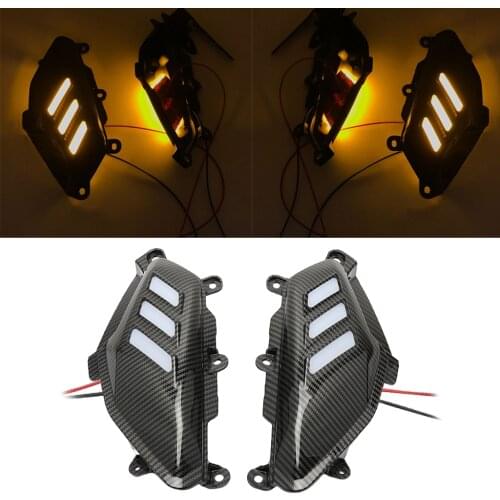 Motorcycle Rear Side Cover LED Protector For Yamaha Nmax 155 2017-2019 Exhaust Radiator Decorative Grille Guard Cover with LED