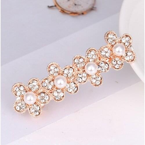 Beautiful Alloy Pearl Crystal Rhinestones Bow Designs Hair Clips Fashion Wedding Bridal Barrettes Hair Jewelry Accessories