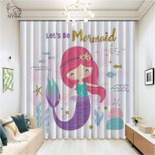 3D Curtain Photo Blue Underwater World Coral Dolphin Fish Window Curtain Living Room Blackout Curtain Micro Shading