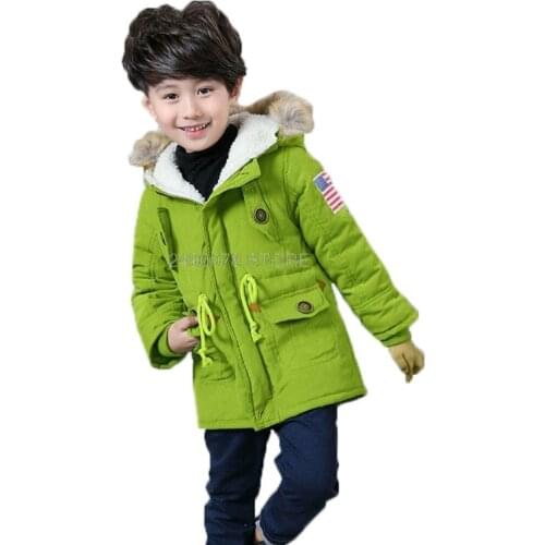 Boys Girls Winter Thick Warm Lamb Velvet Liner Cotton Coat Kids Windproof Padded Jackets Outerwear Children Outer Sport Clothing