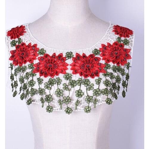 1Pc Lace Fabric Handmade Neckline Collar Wedding Dress Applique DIY Fake Collar Patch Scrapbooking