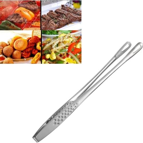1Pc Stainless Steel Kitchen Tongs Metal BBQ Tongs Salad Bread Spaghetti Serving Tongs Buffet Food Clamp Kitchen Cooking Utensil