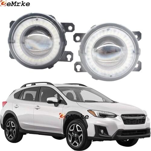 2 Pieces Car Lens LED Fog Lights Assembly Angel Eye DRL Daytime Runinng Light for Subaru XV Crosstrek / Crosstrek GP 2018-2021