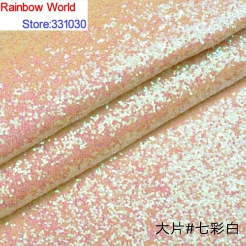 28# Colorful white Shiny Vinilic Sequin PU Leather fabric with paillette for DIY wedding decotate KTV hotel Garment(100*138cm)