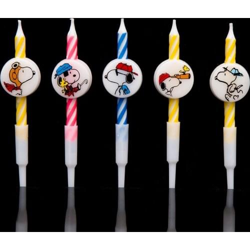 5Pcs Cartoon Comic Printed Smokeless Threaded Birthday Party Candle Children Love Kids Baby Shower Ice Cream Cake Decor Gift