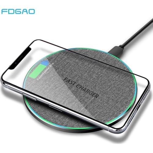 FDGAO 10W Quick Wireless Charger for iPhone XS 11 X 8 XR Airpods Pro Samsung S20 S10 Note 10 9 Xiaomi Mi 10 Qi Fast Charging Pad