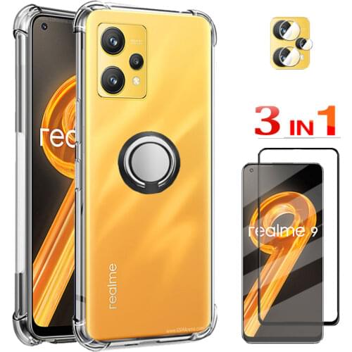 Ring Holder Case For Realmi 7 8 5G 7-Pro Case&Glass,Silicone Anti-knock Cover Realme7-5G Case Soft Funda Realme-7-5G 7 Pro Case