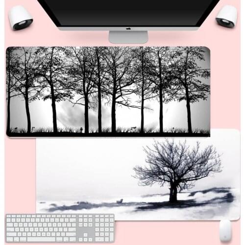 Black And White Creative Tree Gamer Speed Mice Rubber Mousepad Gaming Mousemat Large Keyboard PC Desk Mat Anti-Slip Comfort Pad