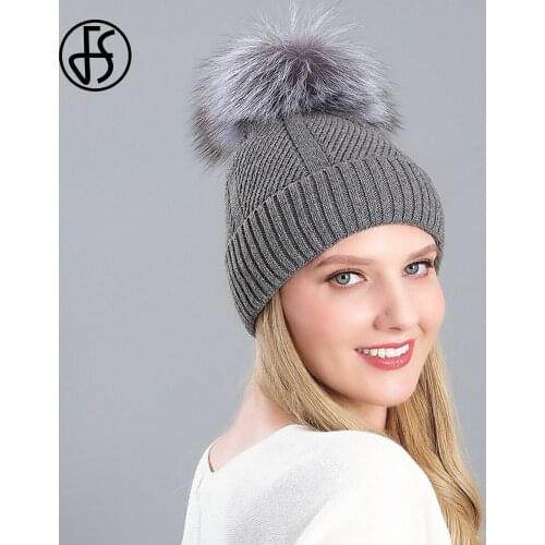 Женские шапки с помпонами FS China At AliExpress