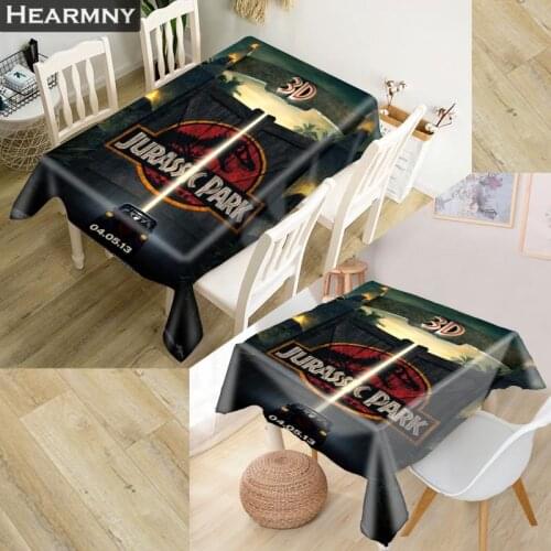 HOT SALE Jurassic Park Tablecloth Waterproof Oxford Fabric Square/Rectangular Tablecloth For Wedding Table Cloth TV Covers