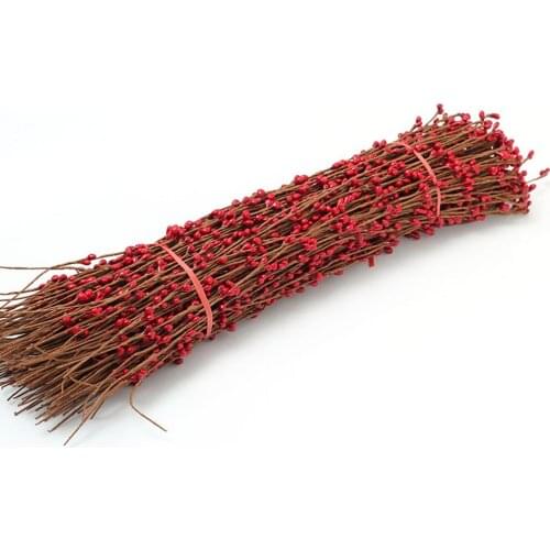 20pcs Fake Floral Artificial Plants Branch Simulation Berries Home Wedding Decoration Christmas Festival Fake Hawthorn fruit