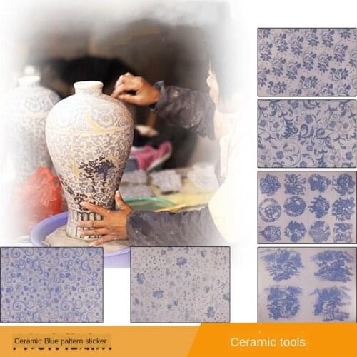 Pottery ceramic glaze blue and white decals high temperature paper pottery transfer paper DIY painted pottery tools