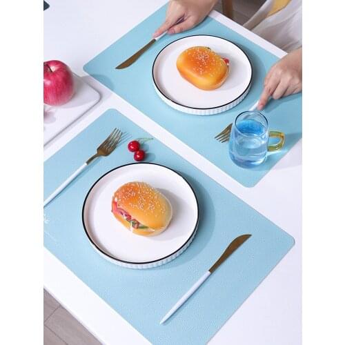 Leather dining mat waterproof oil-proof anti-scald pvc insulated dining table mat American light luxury Nordic Western dining
