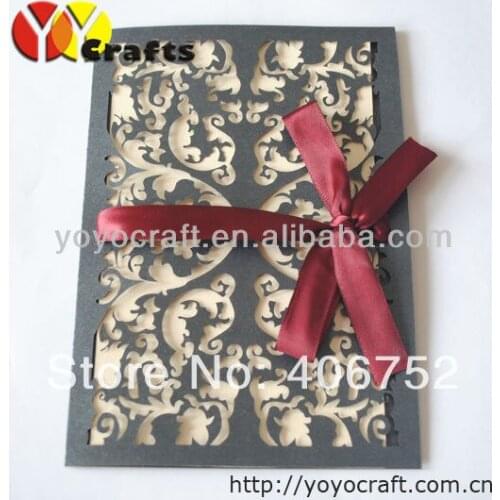 Beautiful tree laser cut paper wedding invitation card material meeting invitation card with envelope wedding invitation card