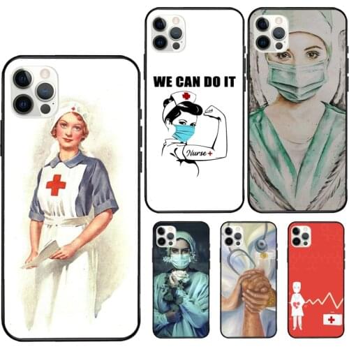 Cartoon Medicine Doctor Nurse Case For iPhone 11 Pro XS Max XR X Soft Cover For iPhone 12 Mini 7 8 Plus SE Phone Case