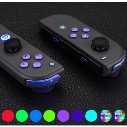 7 Colors 9 Modes NS Joycon DFS LED Kit Multi-Colors Luminated Classical Symbols ABXY Trigger Face Buttons for NS Switch JoyCon