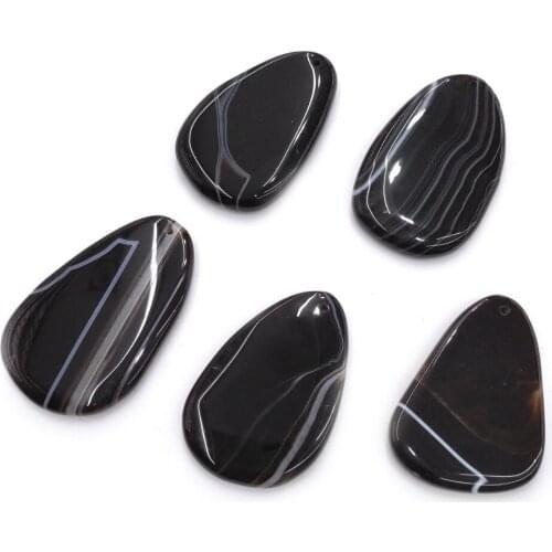Natural stone Black Agates pendants Irregular shape Exquisite charms for Jewelry Making DIY Necklace Accessories Reiki Healing
