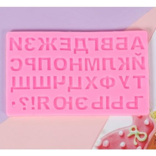 Russian Letters Silicone Molds 3D Alphabet Fondant Mould Epoxy Resin Molds Craft GXMA