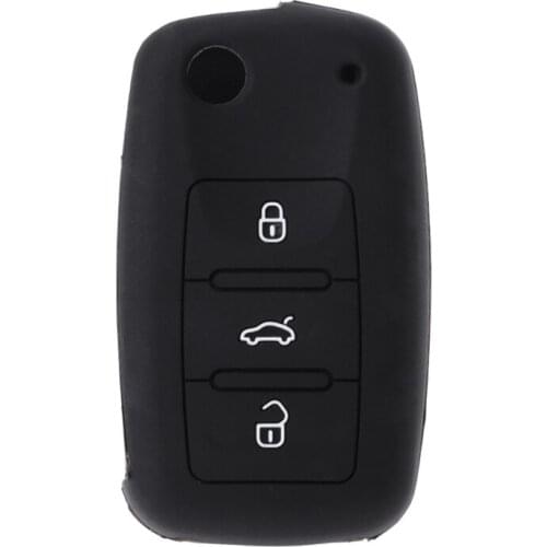 Silicone Car Key Fob Cover Case WOLFSBURG Emblem For Tiguan T3EF