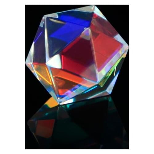 18-20mm Glass Prism Photo Ornaments Seven Rainbow Color Crystal Valentines Day Christmas Girlfriend Gift Optical Glass