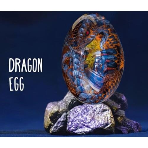 Glowing Lava Dragon Egg Dinosaur Egg Souvenirs Dream Crystal Transparent Dragon Egg Exquisite Unique Lava Dragon Egg Souvenir