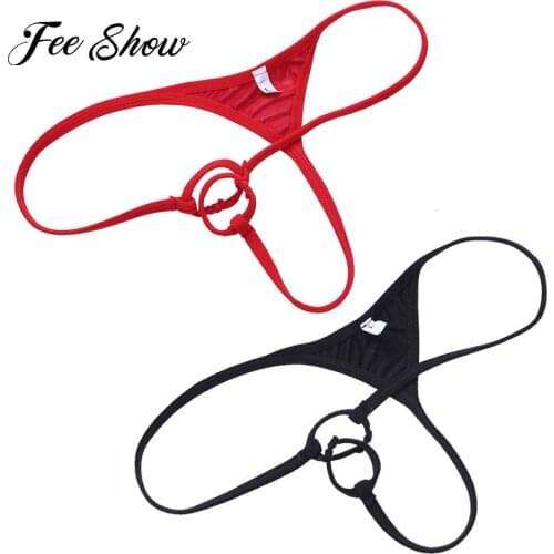 Sexy Mens Underwear Lingerie G-string Thongs Sissy Panties Patent Leather Briefs with Penis Hole Tanga Hombre Men Gay Underwear