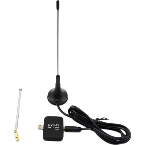 DVB-T2 TV Antenna Receiver Digital Micro-USB Tuner for Android Mobile Phone Pad HD TV Stick with Dual Antenna