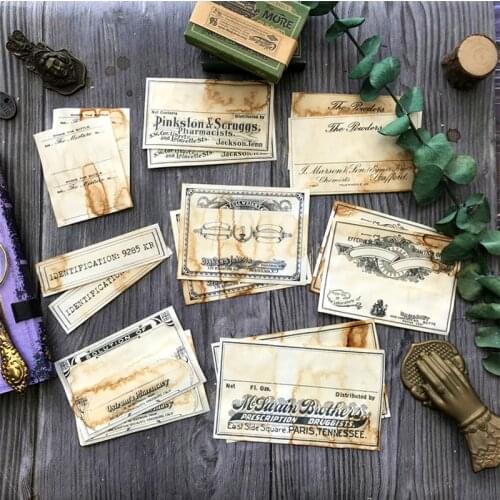 Vintage Handmade Coffee Staining Notes DIY scrapbooking junk journal base collage TN notes material