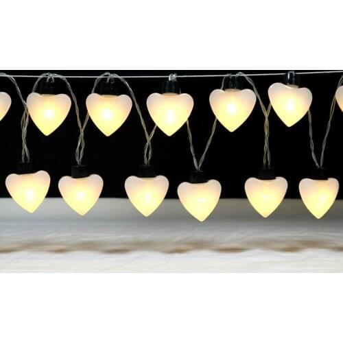 Heart light string Remote control waterproof battery box 2 meters 20 light belt remote control warm white holiday led light