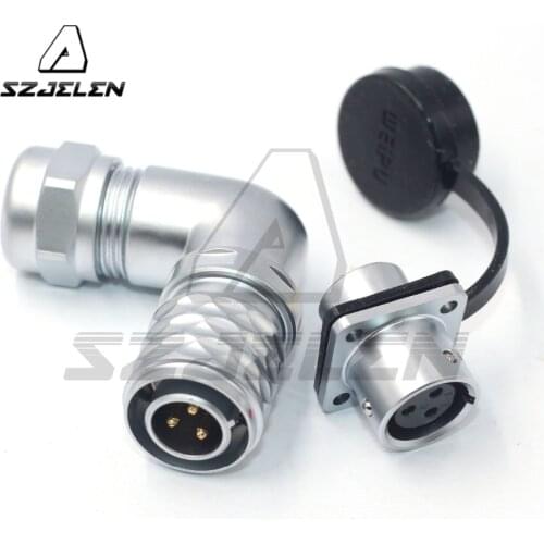WEIPU SF12 Series 3 pin Flange Elbow Metal Waterproof Connector Plug and Socket Power Wire Connector Male Female IP67