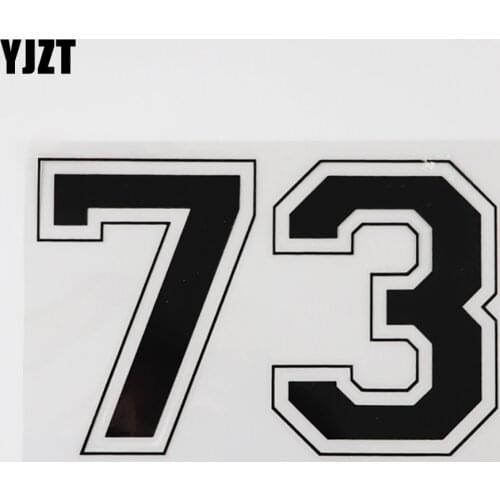 YJZT 14.9CM*9.6CM Personality Number 73 Vinyl Car Sticker 13D-0319