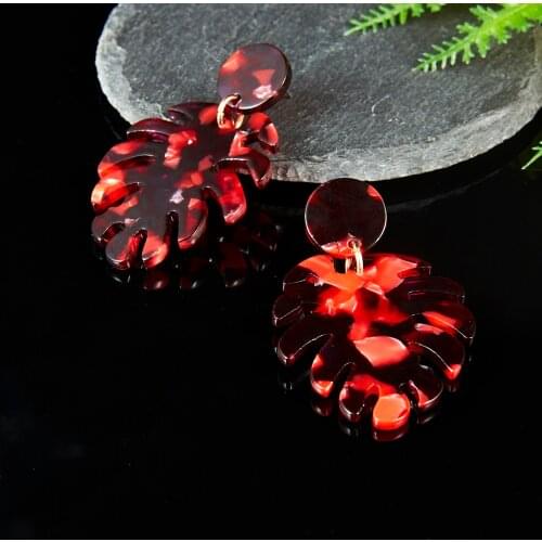 Belleper Acrylic Resin Leopard Print Lady Earrings Acetate 2019 Tree leaves Fashion Bohemian Style Geometric Party Jewelry Gifts
