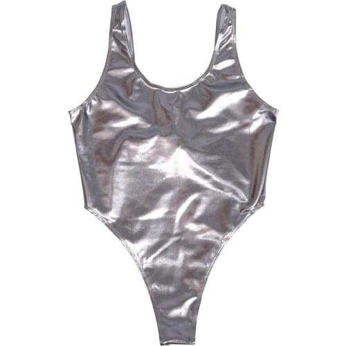 Woman New Summer Swimsuit Sexy Thin T-Crotch Bathing Bustiers Teddies Sukumizu High Slit Jumpsuit Vest Nightclub Tights Maillot