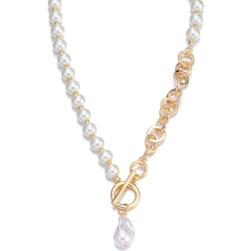 Summer Baroque Imitation Pearl Choker Clavicle Chain Necklace For Women Water Drop Pendant Necklace 2021 New Jewelry